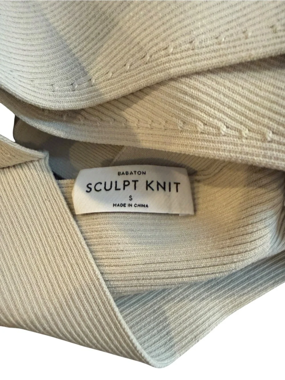Babton sculpt mint Ribbed Cross-Front in Cream size small - Picture 3 of 3
